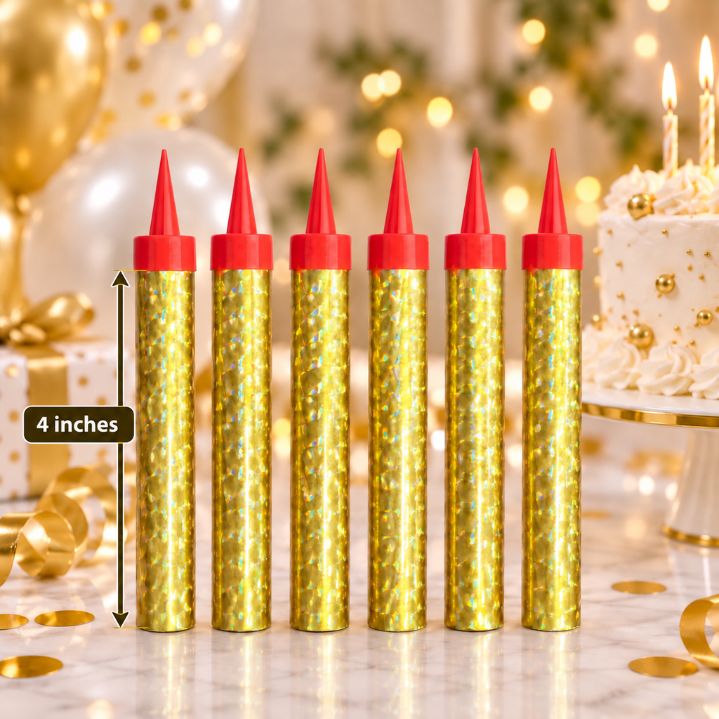 4-inch Gold Birthday Sparkler Candles – 6-Pack