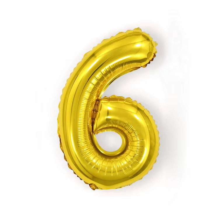 32 Inch Gold Foil Number Balloon – Numbers 0-9