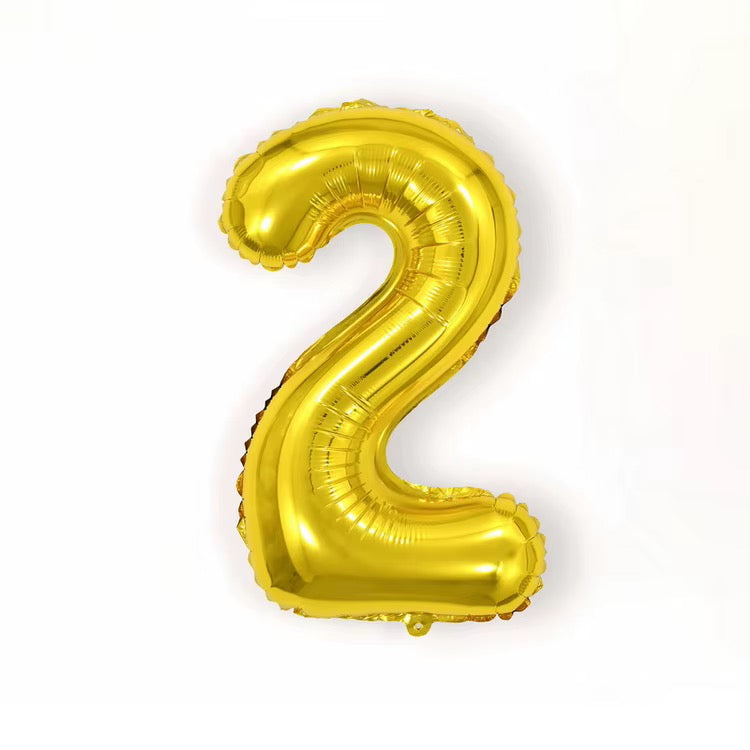 32 Inch Gold Foil Number Balloon – Numbers 0-9