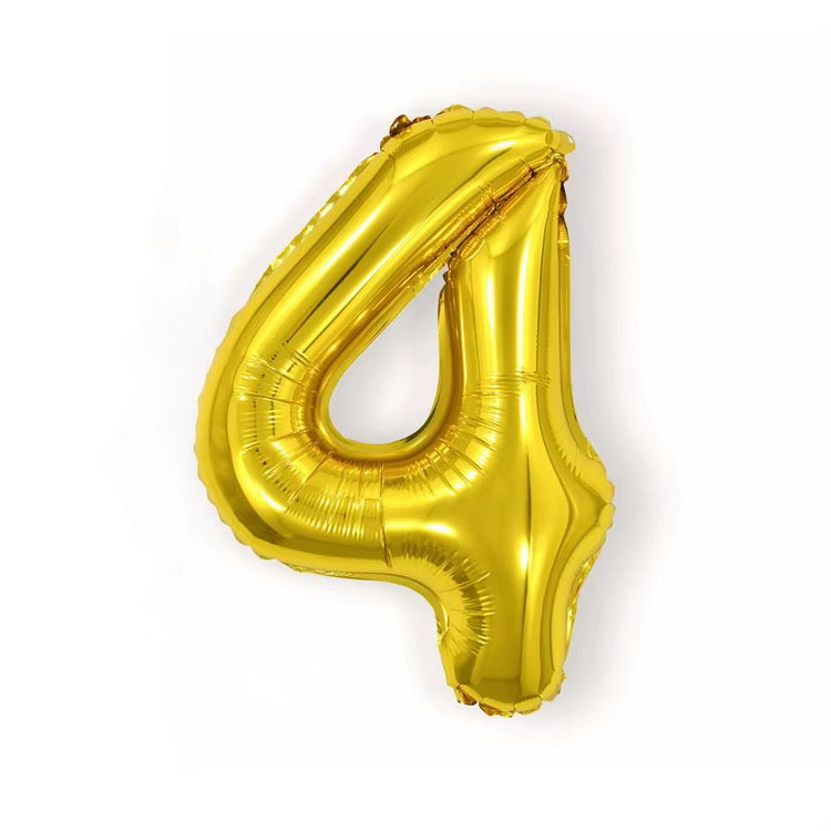 32 Inch Gold Foil Number Balloon – Numbers 0-9