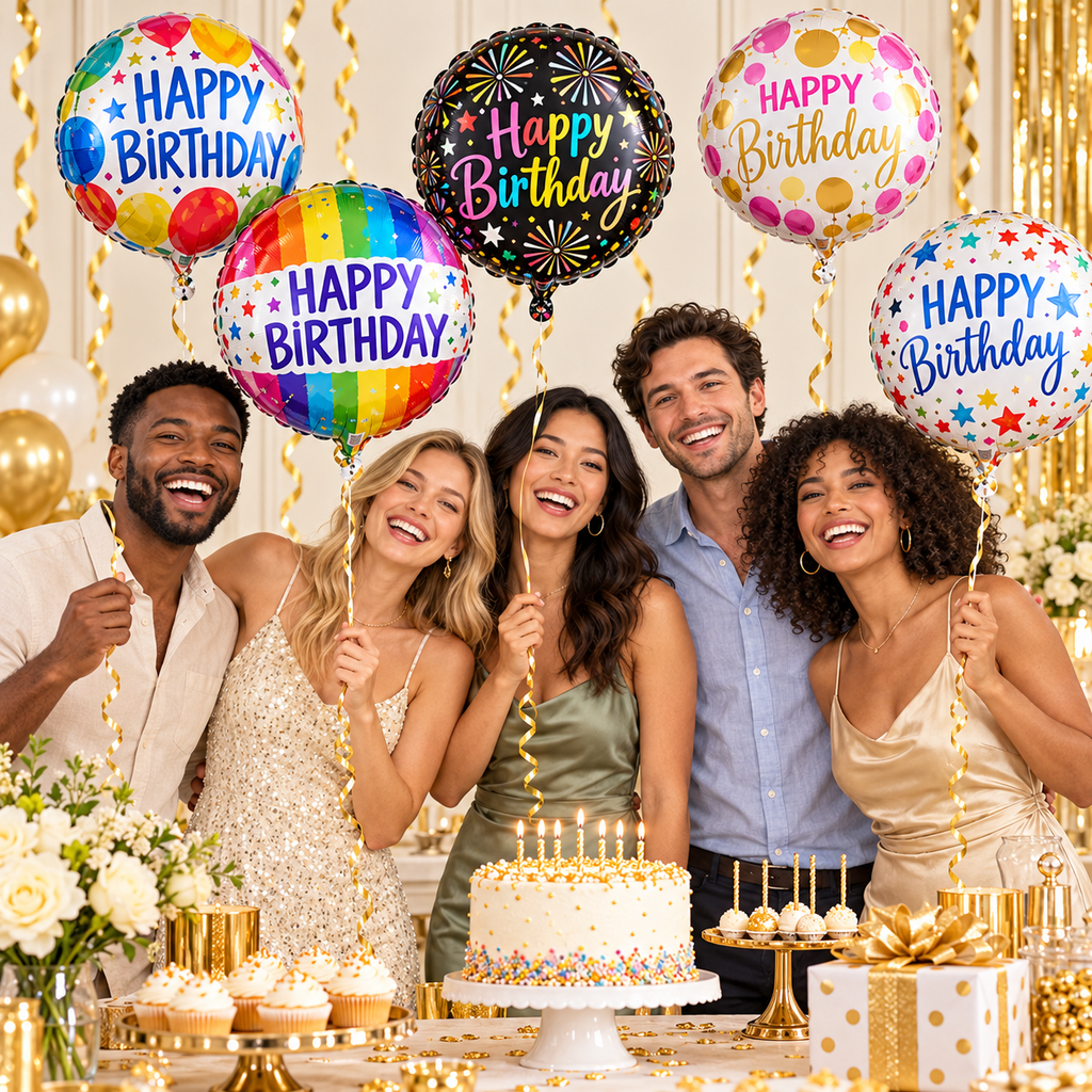 18-Inch Happy Birthday Foil Balloon – Assorted Designs