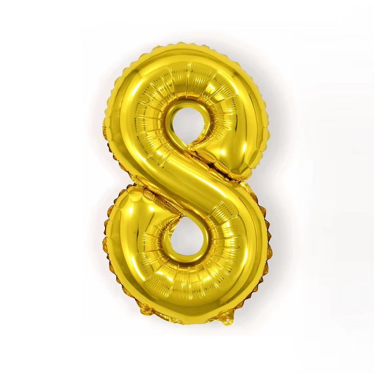 32 Inch Gold Foil Number Balloon – Numbers 0-9