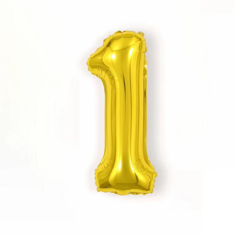 32 Inch Gold Foil Number Balloon – Numbers 0-9