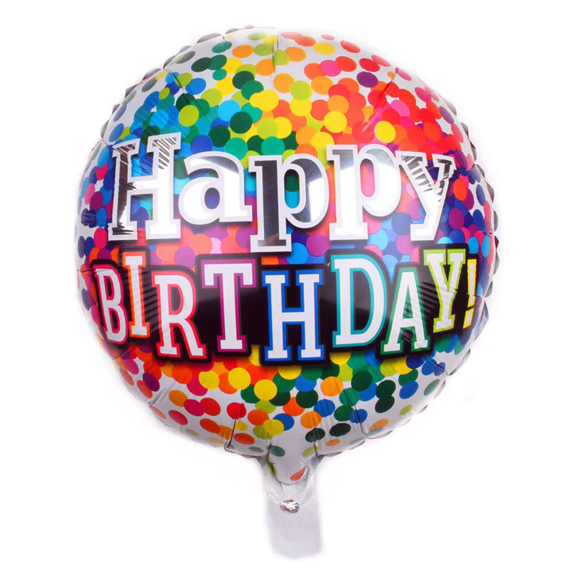Globo Metálico Happy Birthday de 18 Pulgadas – Diseños Variados