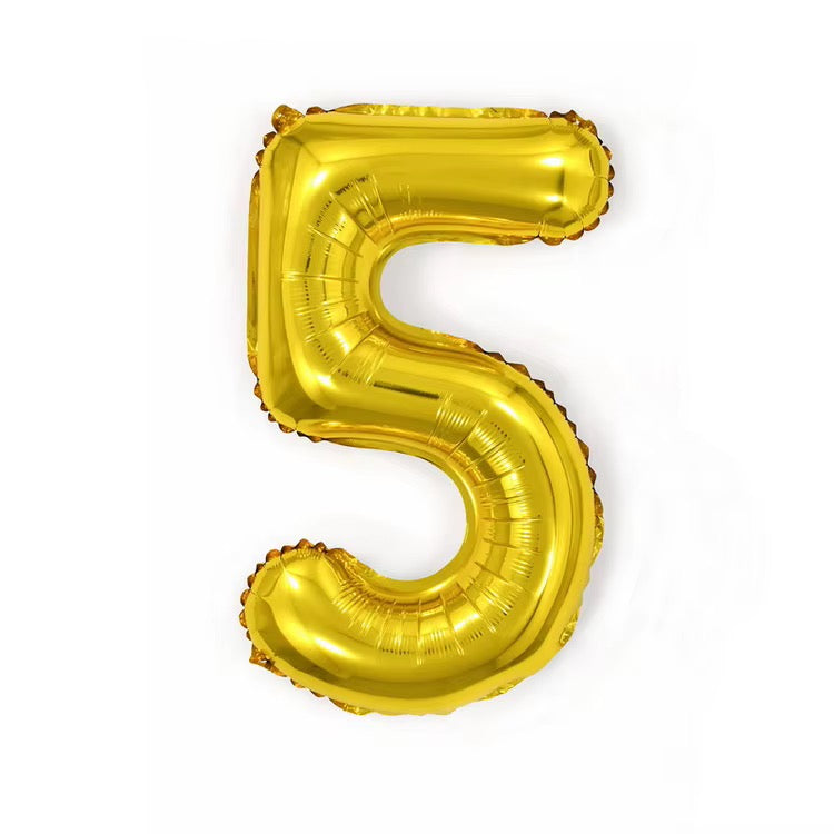 32 Inch Gold Foil Number Balloon – Numbers 0-9