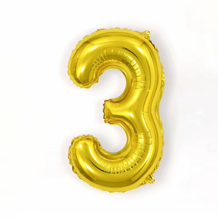 32 Inch Gold Foil Number Balloon – Numbers 0-9