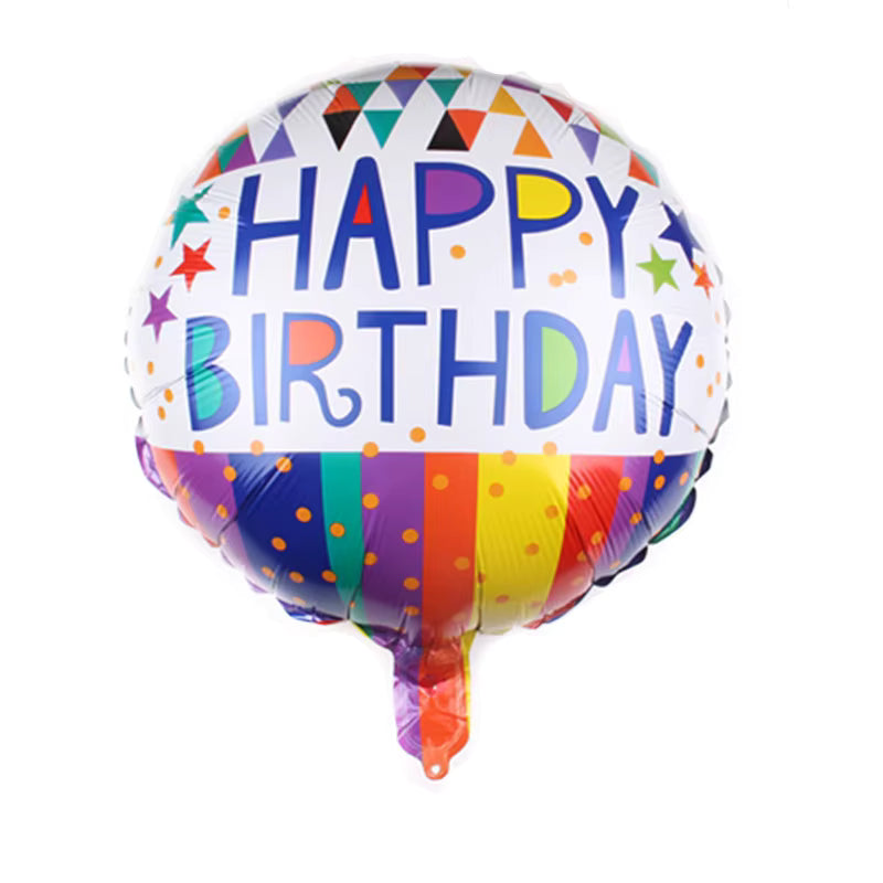Globo Metálico Happy Birthday de 18 Pulgadas – Diseños Variados