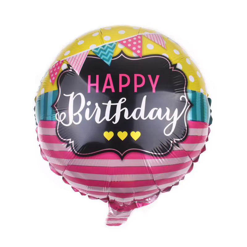 Globo Metálico Happy Birthday de 18 Pulgadas – Diseños Variados