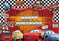 Rayo McQueen Racing Cars Birthday Banner Backdrop – 5 ft x 3 ft Boys Birthday Party Decoration Photography Background