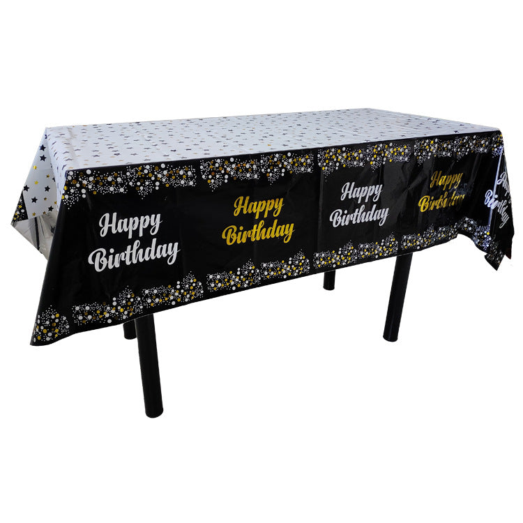 Mantel desechable impermeable Happy Birthday para fiestas – 57x72 pulgadas
