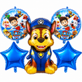 Paw Patrol 5-Piece Foil Balloon Set – Chase Birthday Party Decorations