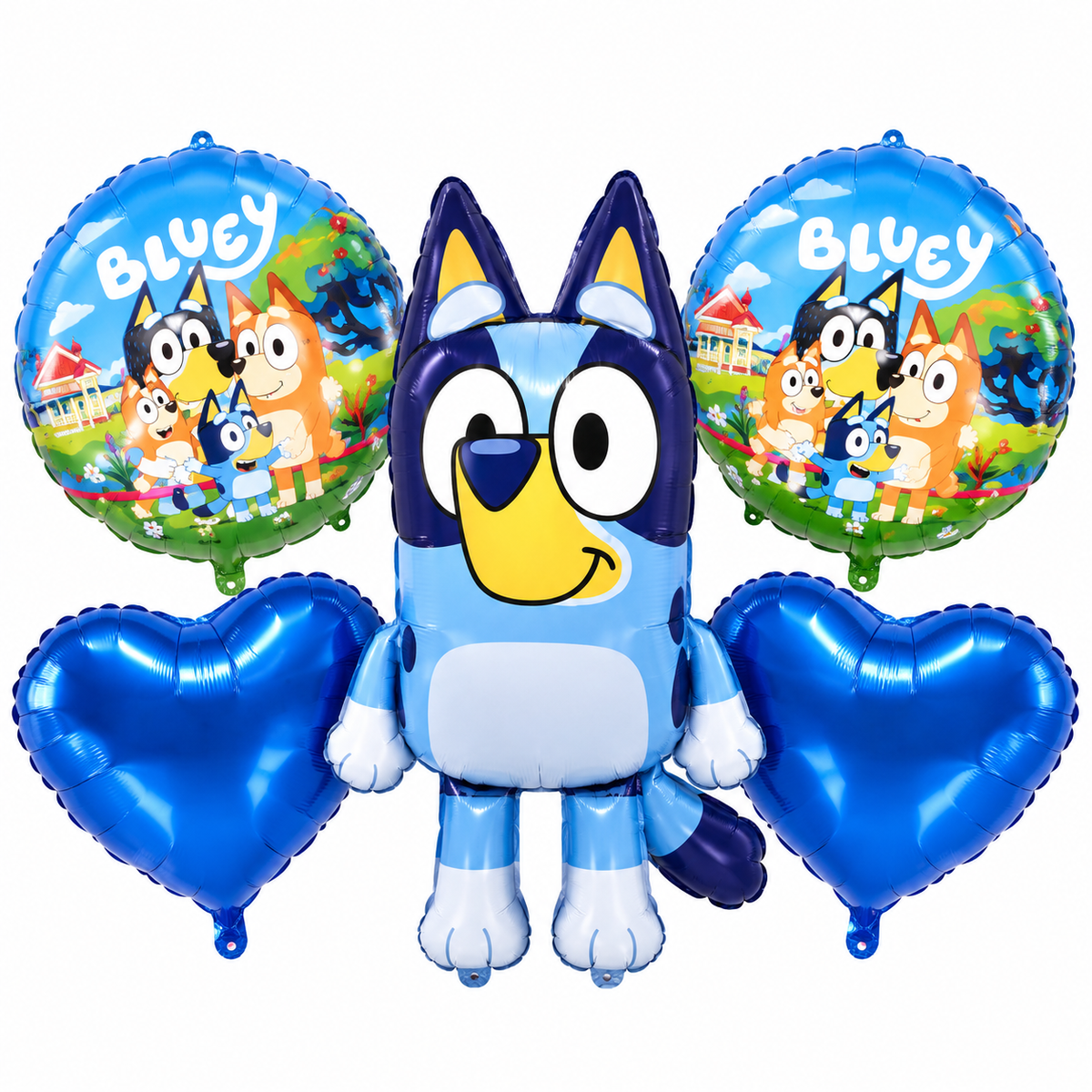 Bluey 5-Piece Foil Balloon Set – Birthday Party Decorations