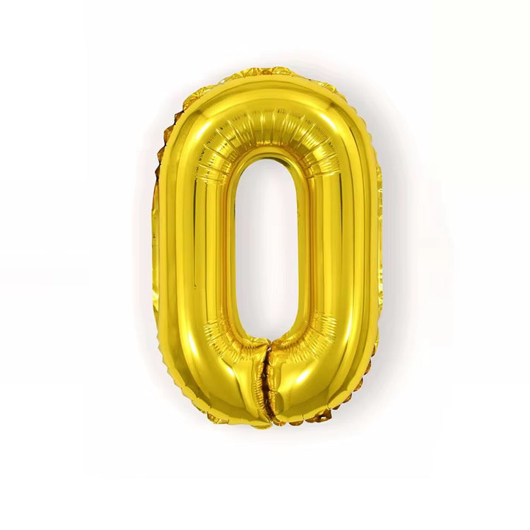 32 Inch Gold Foil Number Balloon – Numbers 0-9