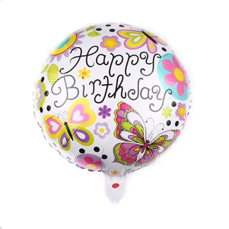 Globo Metálico Happy Birthday de 18 Pulgadas – Diseños Variados