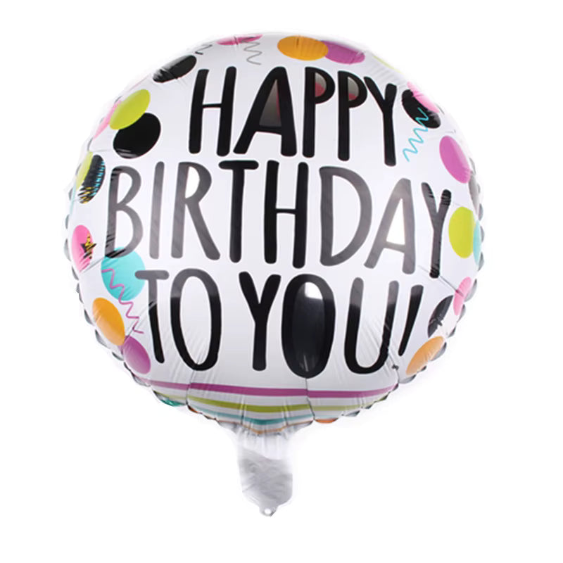 Globo Metálico Happy Birthday de 18 Pulgadas – Diseños Variados